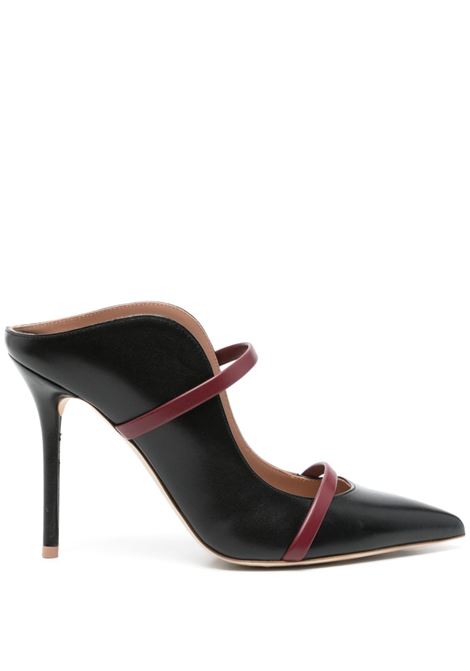 Mules Maureen 100mm in nero e bordeaux Malone souliers - donna